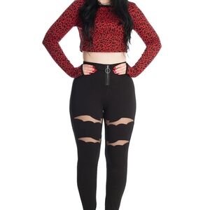 Stylish Black Pants with Mesh Detail